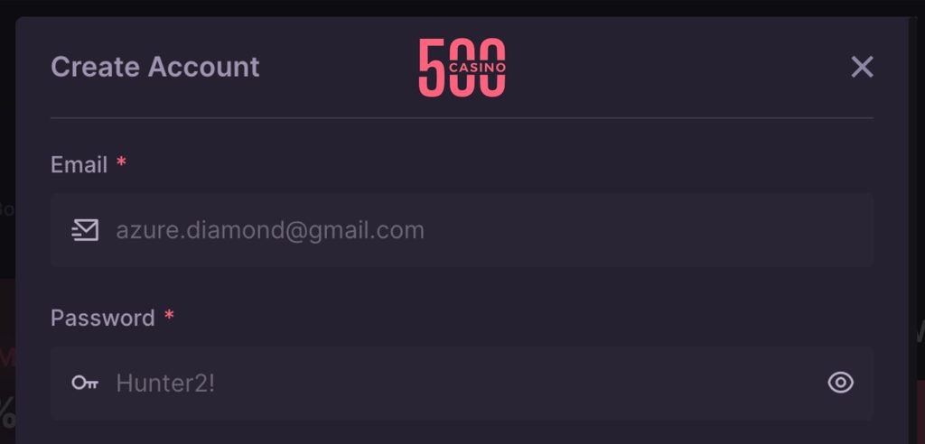500 Casino 가입하기